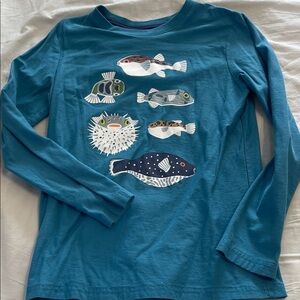 Tea Collection Blue Long-Sleeve Fish Graphic Tee - Teal Blue